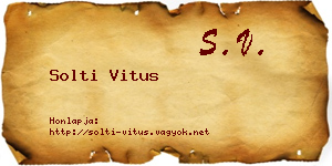 Solti Vitus névjegykártya